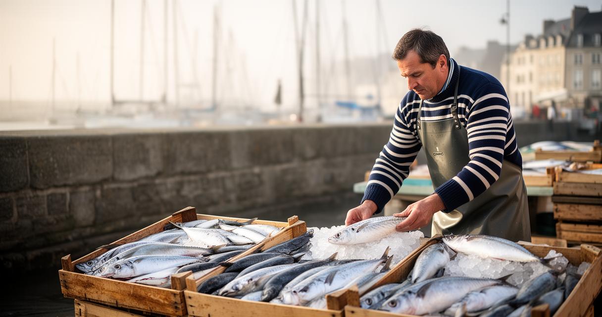 Gastronomie normande : Découvrez la véritable ambiance normande à Trouville – Visitez la criée locale pour goûter le poisson frais et les produits de la mer